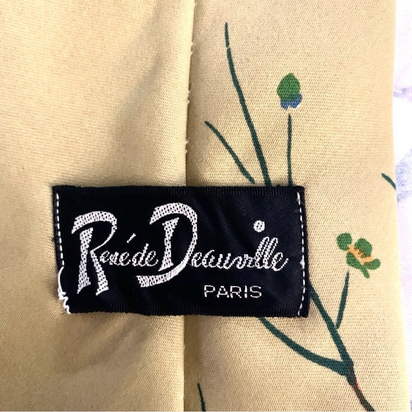 Rene Deauville Paris Art Style Fashion Polyester Men's Tie Tree In Bloom Design - Picture 3 of 4